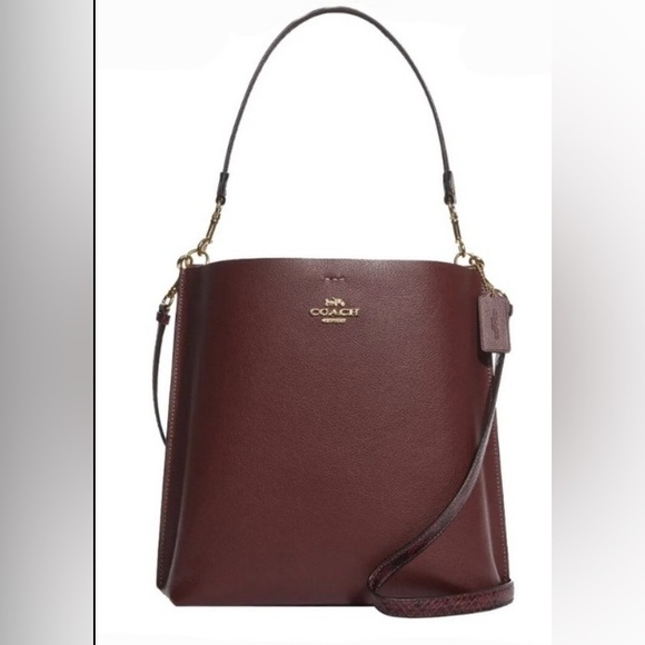 Coach Burgundy Leather Shoulder Bag - Picture 1 of 16